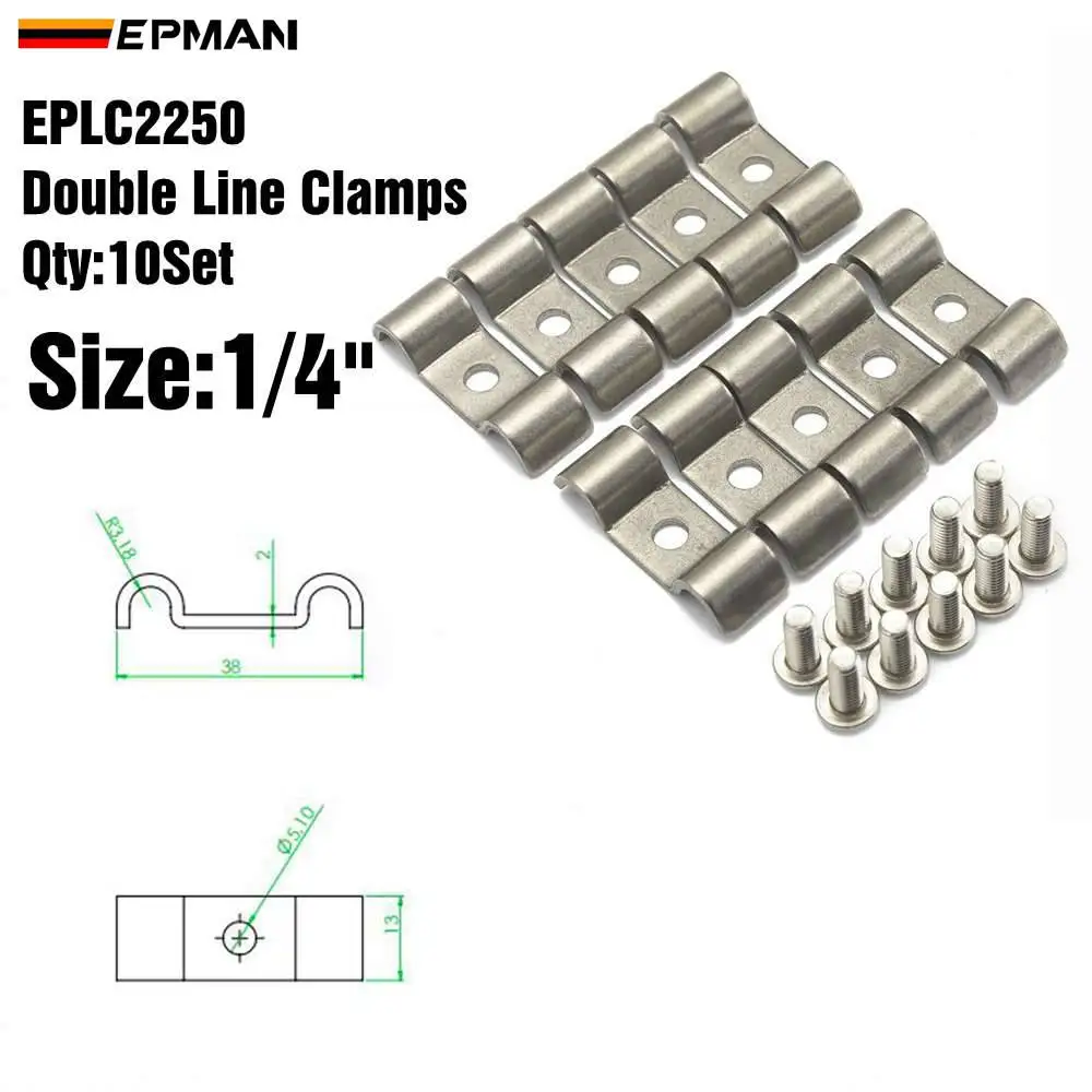 EPMAN SS двойной топливной линии или транс зажим пакет из 10 модифицированных подходит для топлива, воздуха, электрических, тормоза, линии EPLC2375 - Название цвета: EPLC2250