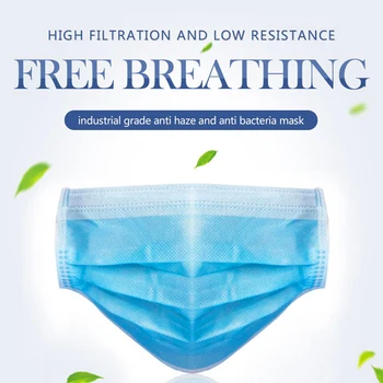 

3 Layer Non-woven Dust Mask Thickened Disposable Mouth Mask Suitable for Adults Boy Girl Mouth-muffle Face Mask