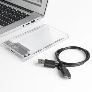 

New Plastic Transparent HDD SSD Case 2.5 inch SATA 3 to USB 3.0 Hard Drive Enclosure for Household Computer Laptop Notebook PC