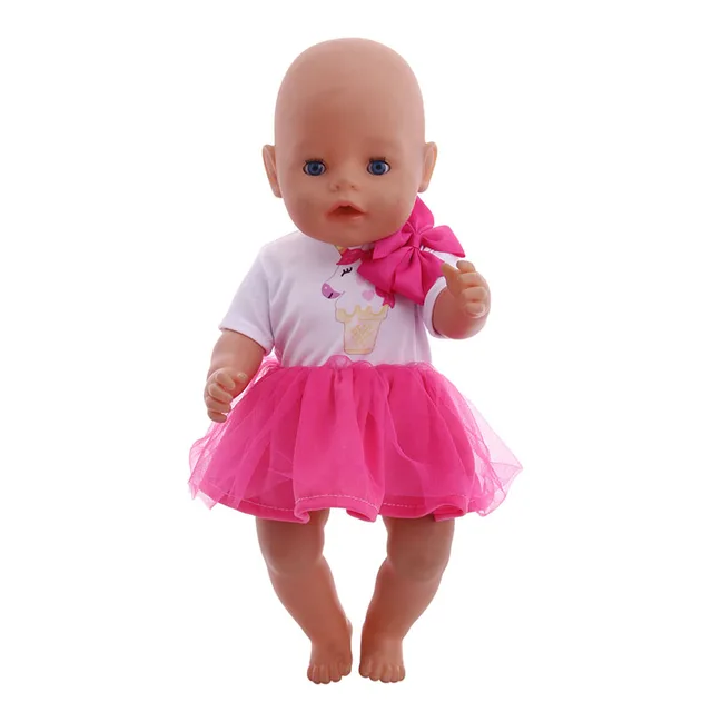  Doll Baby Clothes Unicorn Kitty Dress Fit 18 Inch American&43 CM Reborn New Born Baby Doll OG Girl Doll Russia DIY Gift`s Toy n1731