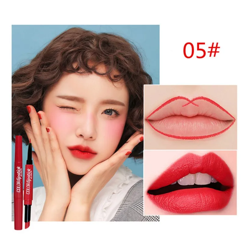Double Lipstick Lip Liner Set Long-lasting Waterproof Smudge-proof Colorfast Easy To Color Lipstick Kit