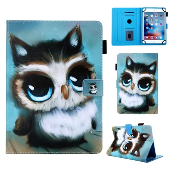 

Universal 10 Inch Tablet Case Cover, Rabbit Owl Elephant PU Leather Folding E-Books Cases Stand Card Slot Pen Holder Shockproof