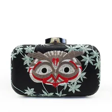 Винтажные женские вечерние сумочки с вышивкой совы для выпускного вечера, клатчи, размер 20*12 см