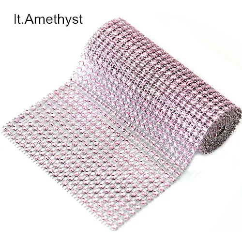 lt Amethyst 91,5 см, 1 ярд, стразы на цепочке, Алмазная сетка, отделка, свадебное украшение, блестящая обёрточная бумага, вечерние ленты, сделай сам, ремесла, ваза, принадлежности Y3802 - Цвет: lt Amethyst