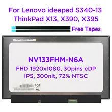 NV133FHM-N6A de pantalla LCD para portátil, accesorio para Lenovo ThinkPad X13 X390 X395 FHD1920x1080 30pin eDP, IPS, 13,3 