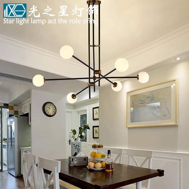 

Modern Originality Personality Minimalist Beans A Chandelier A Living Room Studio Bedroom Led Geometry Line Molecule Lamp