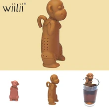 Силиконовая обезьянка, ситечко для заваривания чая, устройство для заваривания, травяной диффузор для специй, мультяшный чайный горшок, чайный диффузор для специй