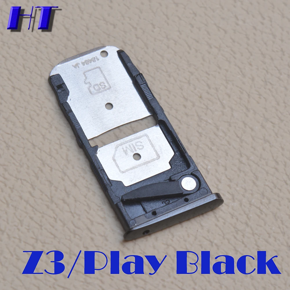 Для Z2 force лоток для sim-карт+ лоток для карт памяти Micro SD для Motorola Moto Z2 Force Z3 Z3 play - Цвет: Z3 play black