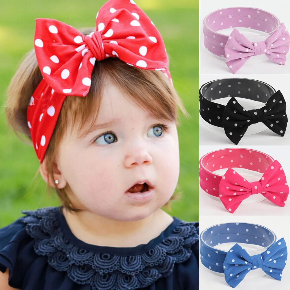 ARLONEET Newborn Headband Solid Bow For Girl Rabbit Wave Dot Baby Hair Band Hairbands Turban Knot Kids Accessoire | Детская одежда и