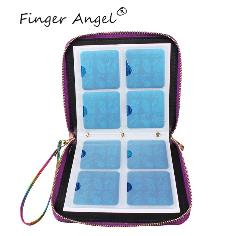 Finger Angel 120 слотов Радужный дизайн ногтей штамповка двухслойный шаблон изображения чехол/папка/сумка PU держатель для тарелок для хранения# FJH27