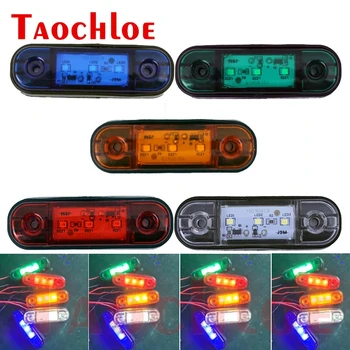 

10Pcs 12V 24V LED Side Marker Lights Truck Trailer Lorry Turn Signal Clearance Lamp Bus Car Running Light Fog Lamps White Amber