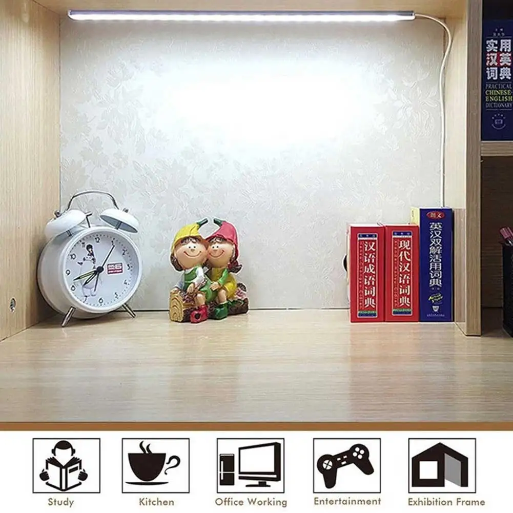 

USB LED Bar Light Hard Strip Lamp LED Strip 3528SMD 35cm Writing Desk Under Cabinet Protect Eyes Kitchen Super Bright 3 Modes
