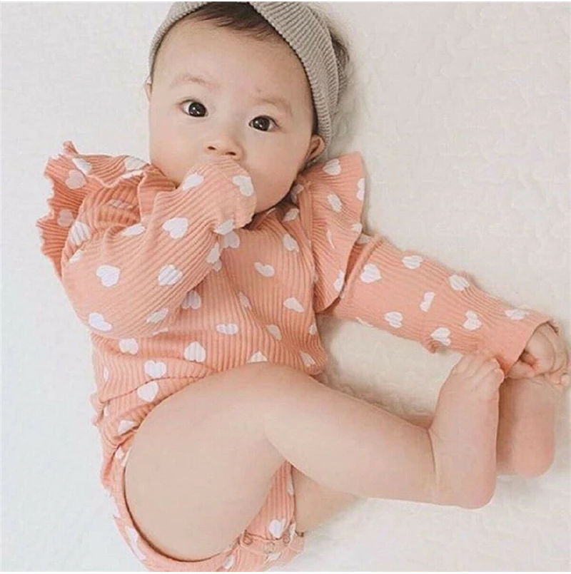 Одежда для новорожденных девочек от 0 до 18 месяцев милое боди с оборками и длинными рукавами, милый топ для тела, элегантная одежда принцессы