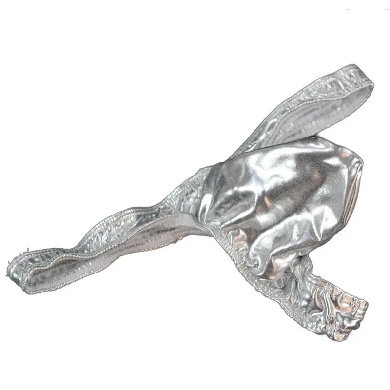 Men Skinny Low Rise Shiny G-string Briefs Thong with Penis Thunk Sheath T-Back Underwear Clubwear Lingerie Outfit