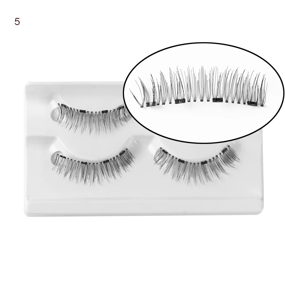 4PCS Handmade Four Magnets Cross Wispy Full Coverage False Eyelashes No Adhesive Needed Magnetic Eye Lashes Eye Makeup Tools - Цвет: 05