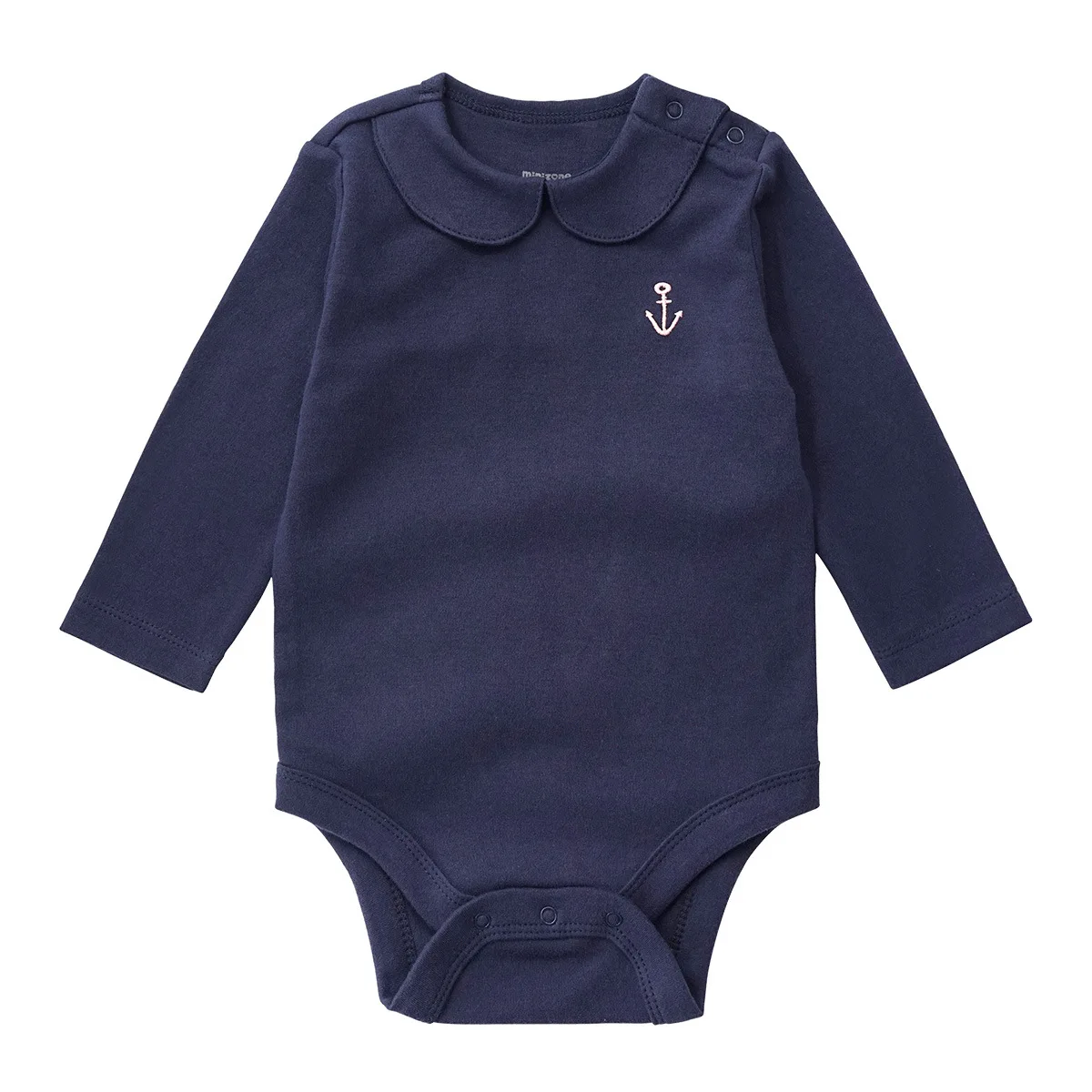 Боди для ребенка мальчика из хлопка с длинными рукавами для маленьких девочек с воротником «Питер Пэн», одежда на весну и осень, комбинезоны для новорожденных, одежда 3 мес.-18 мес - Цвет: Blue