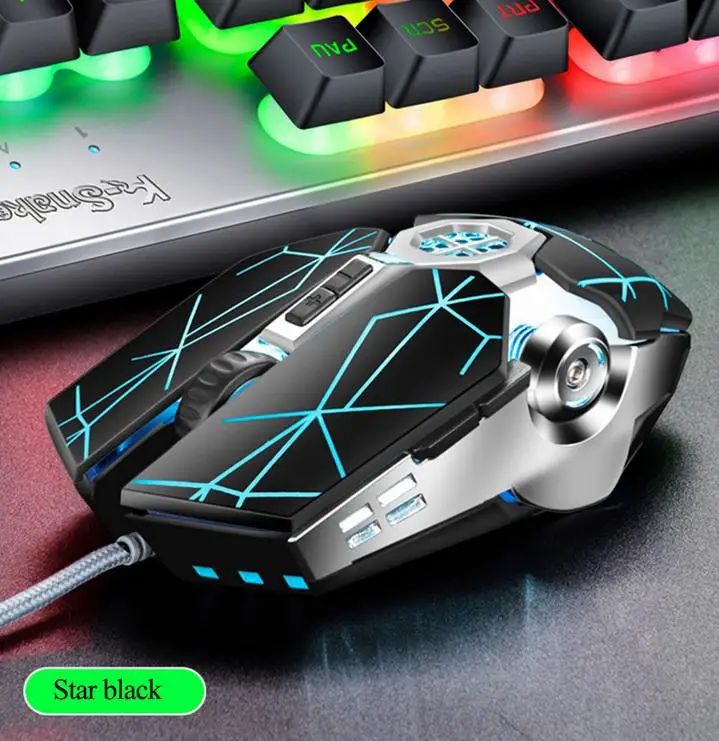 Игровые мыши 7 кнопок USB Проводная геймерская мышь профессиональная оптическая мышь регулируемая 4000 dpi со светом для ноутбука