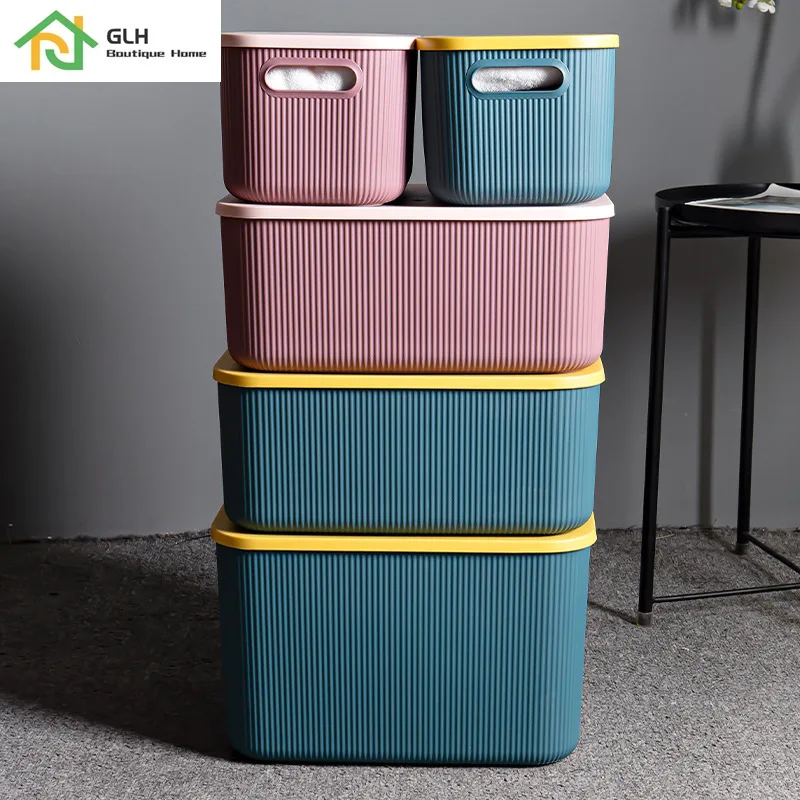 Grande scatola di immagazzinaggio di abbigliamento in plastica giocattoli  per bambini contenitore per Organizer contenitori per la casa creativi con  coperchio - AliExpress