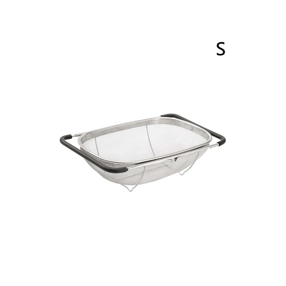 

Colander Large Capacity Sink Washing Vegetables Stainless Steel Retractable Kitchen Accessories Household Durable Water Drain