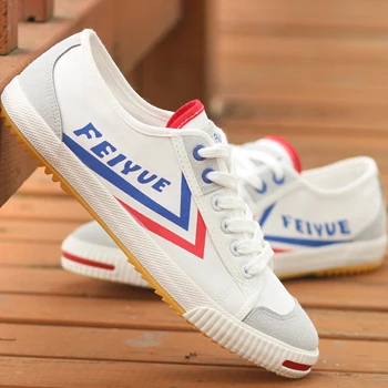 White red 37 Feiyue/обувь; дышащая парусиновая обувь на плоской подошве; кроссовки для тхэквондо; женская и Мужская Спортивная обувь; обувь для ходьбы, боевых искусств, кунг-фу, скейтбординга - Цвет: White red 37