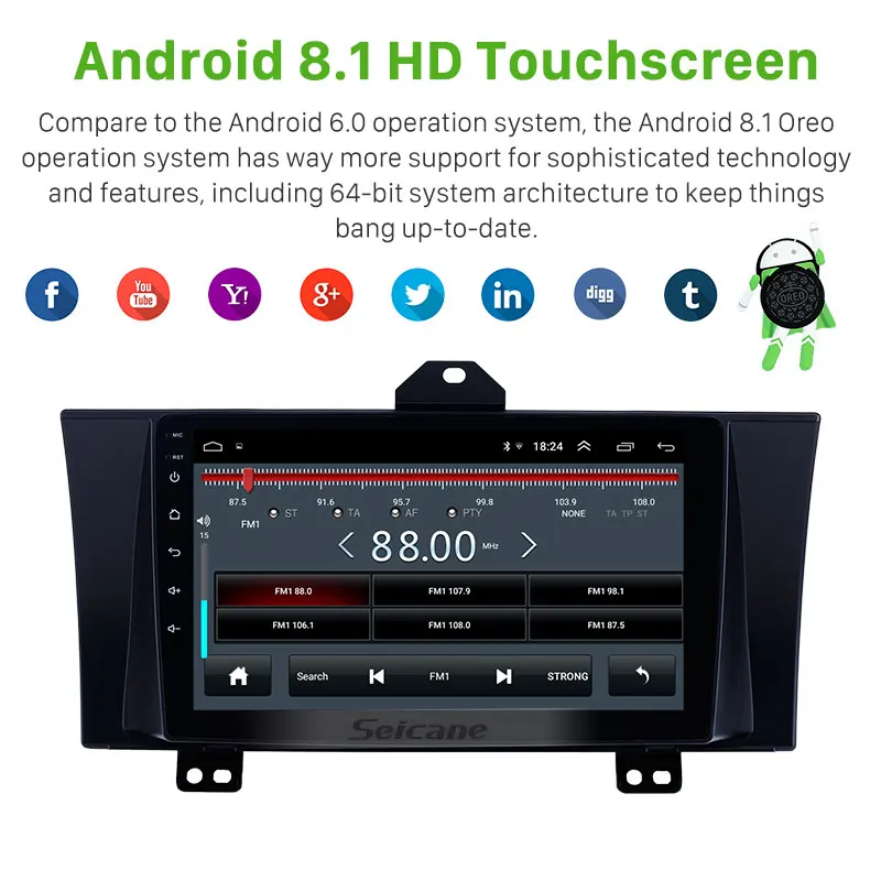 Seicane Android 8,1 Автомобильный gps авто стерео радио 9 дюймов для Honda Elysion 2012 2013 2.5D экран Поддержка Carplay DVR