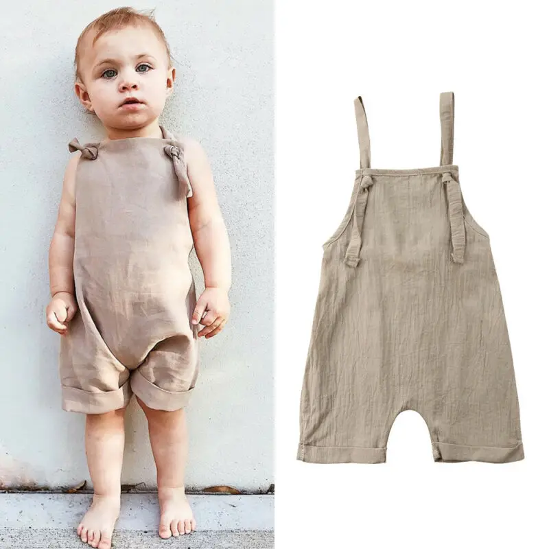

2019 Toddler Kids Boy Girl Bib Pants Romper Jumpsuit Playsuit Outfits Fit For Age 0 to 3 Year Children