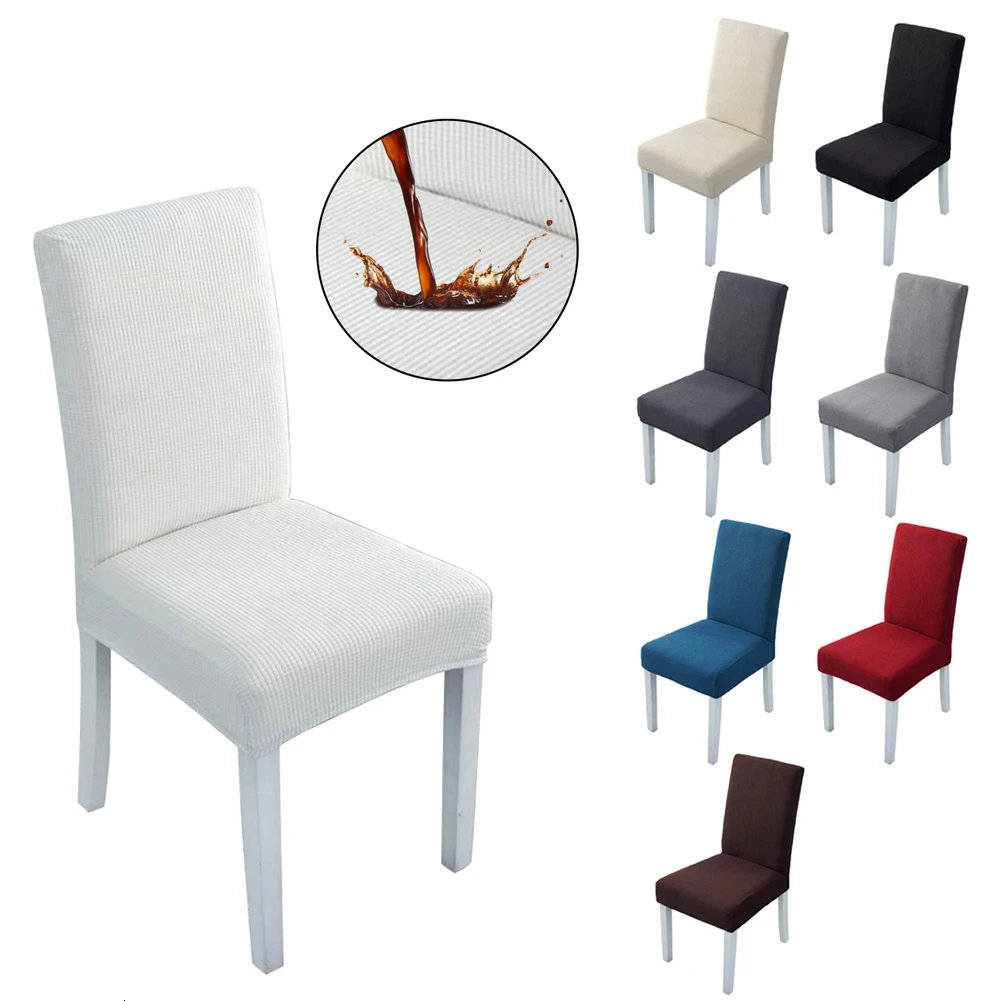Elastic spandex solid color waterproof chair cover wedding hotel conference celebration and family restaurant dining chair cover