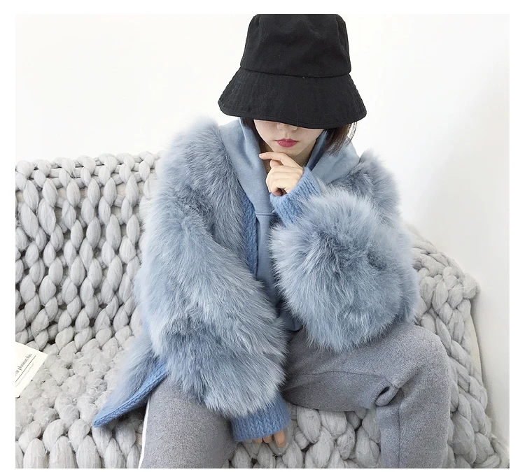 Шуба из натурального Лисьего меха женская зимняя одежда корейская элегантная теплая куртка из натурального меха женская уличная теплая меховая верхняя одежда Hiver 201810