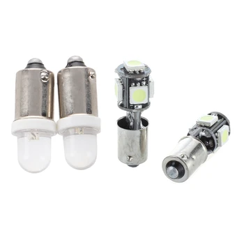 

2X Bulb 5 LED 5050 SMD BA9S H6W T4W White Anti ODB Error Code Lamp with 2 Pcs T10 T11 BA9S T4W 1895 e LED Parking Light Lamp