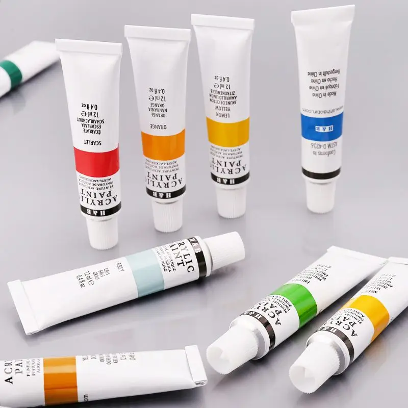 

24 Colors Acrylic Paints Set 12ml Tubes Drawing Painting Pigment Hand-painted Wall Paint For Artist DIY