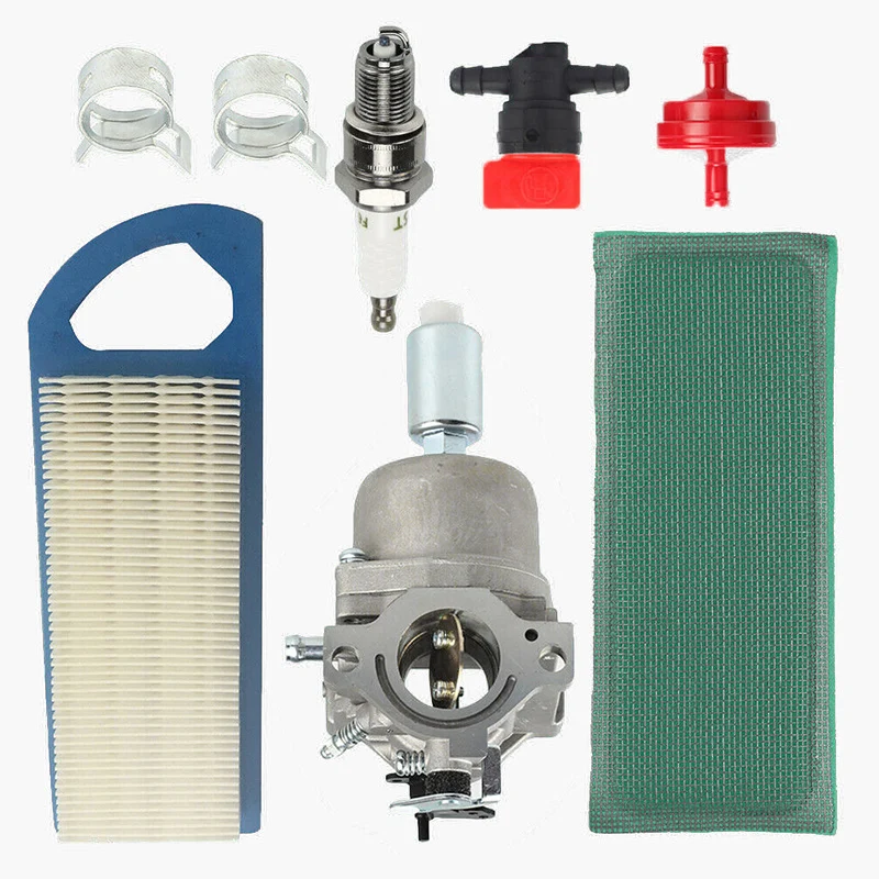 

Kit Carburetor Air Filter Air Pre-filter 1*Fuel Filter 1*Fuel Cut Off Valve 2*Clamps 1*Spark Plug 14hp~18hp For Briggs& Stratton