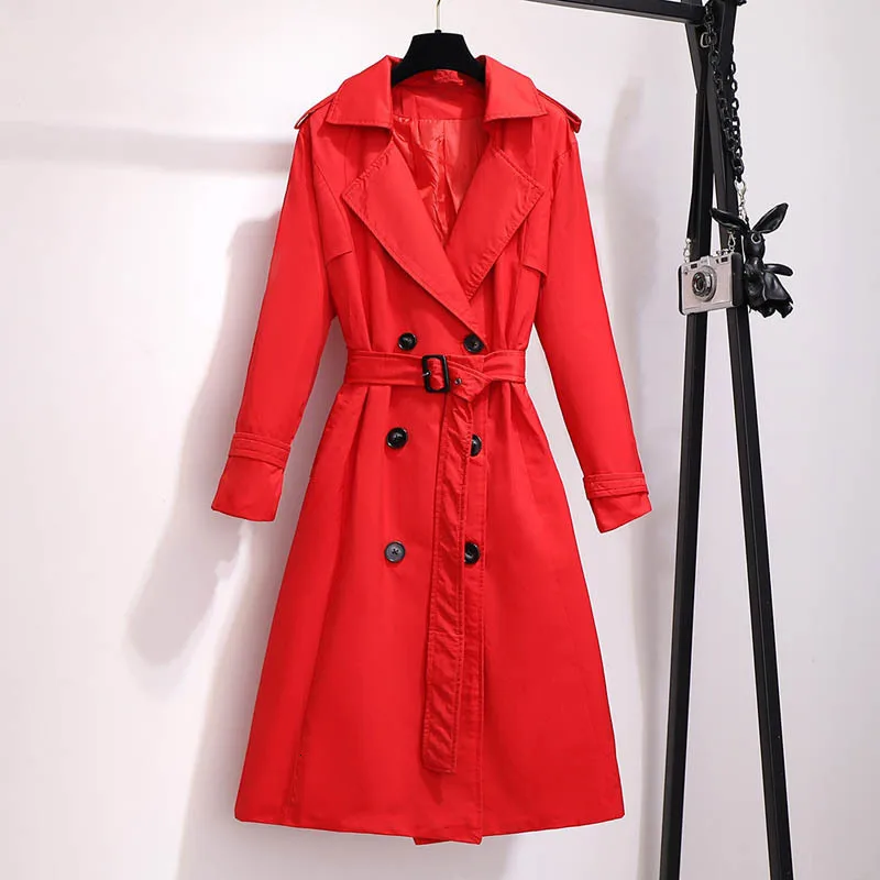 Осенний Тренч, пальто для женщин, плюс размер, пальто для женщин, осень, Новая ветровка, Корейская версия, свободное тонкое длинное пальто