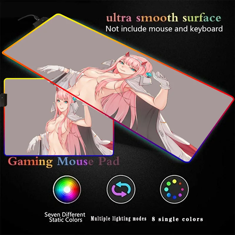 

Darling In The FranXX Anime RGB Large Gaming Luminous Waterproof Rubber Desk Mat XXL Mousepad Computer Laptop Keyboard Desk Pad