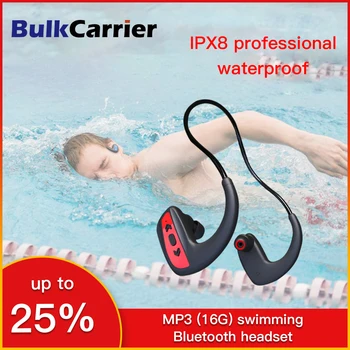 

Swimming Bluetooth Earphone Wireless Headphones IPX 8 Waterproof Sports Earbuds Surfing Running 16GB Wireless Mp3 Player Headset
