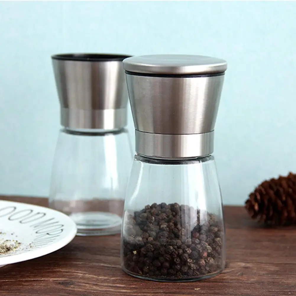 

1/2Pcs Stainless Steel Dual Salt Pepper Mill Spice Grinder Pepper Shaker for Kitchen Cooking Tools Easy to Clean