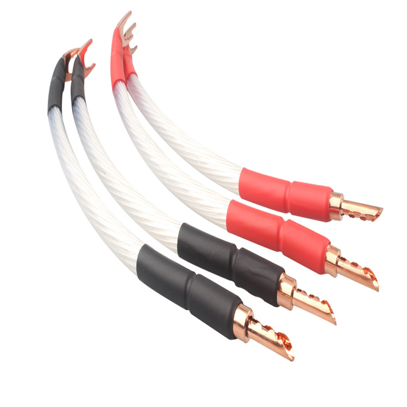 4pcs 5N OCC 20cm silver plated bridge machine linehifi speaker Jumper speaker cable AMP CD DVD player interconnector cable