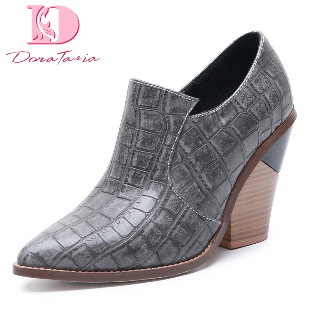 

Doratasia 2020 Brand Designer Classic British Style Pointed Toe Ankle Boots Women Shoes High Heels Shoes Woman Boots Booties