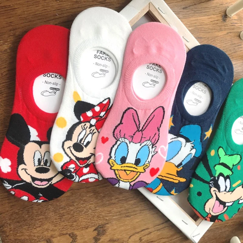 Disney Милая футболка с Дональдом Даком Микки и Минни Маус женские коттоновые носки