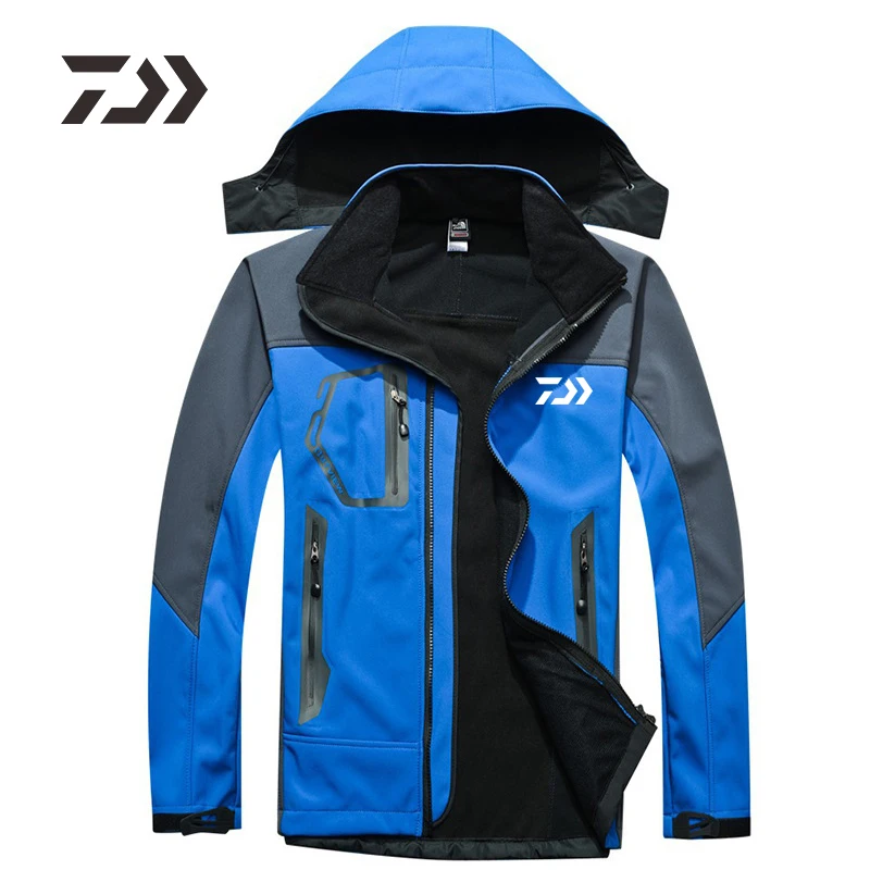 Daiwa2019 новая рыболовная куртка осень зима Флисовая теплая походная одежда для рыбалки Мужская водонепроницаемая с капюшоном dawa, рыболовство рубашка