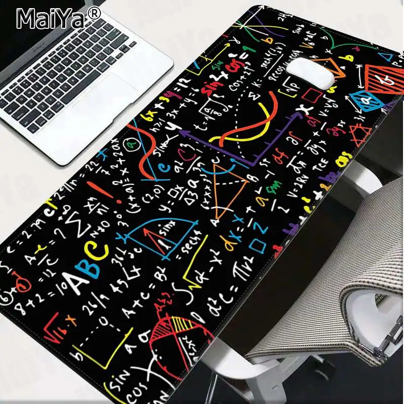 Lock Edge 40X90cm Maiya дизайн подарочный коврик для мальчика Геометрическая формула DIY дизайн игровой с узором коврик для мыши большой коврик для мыши клавиатуры коврик - Цвет: Lock Edge 40X90cm