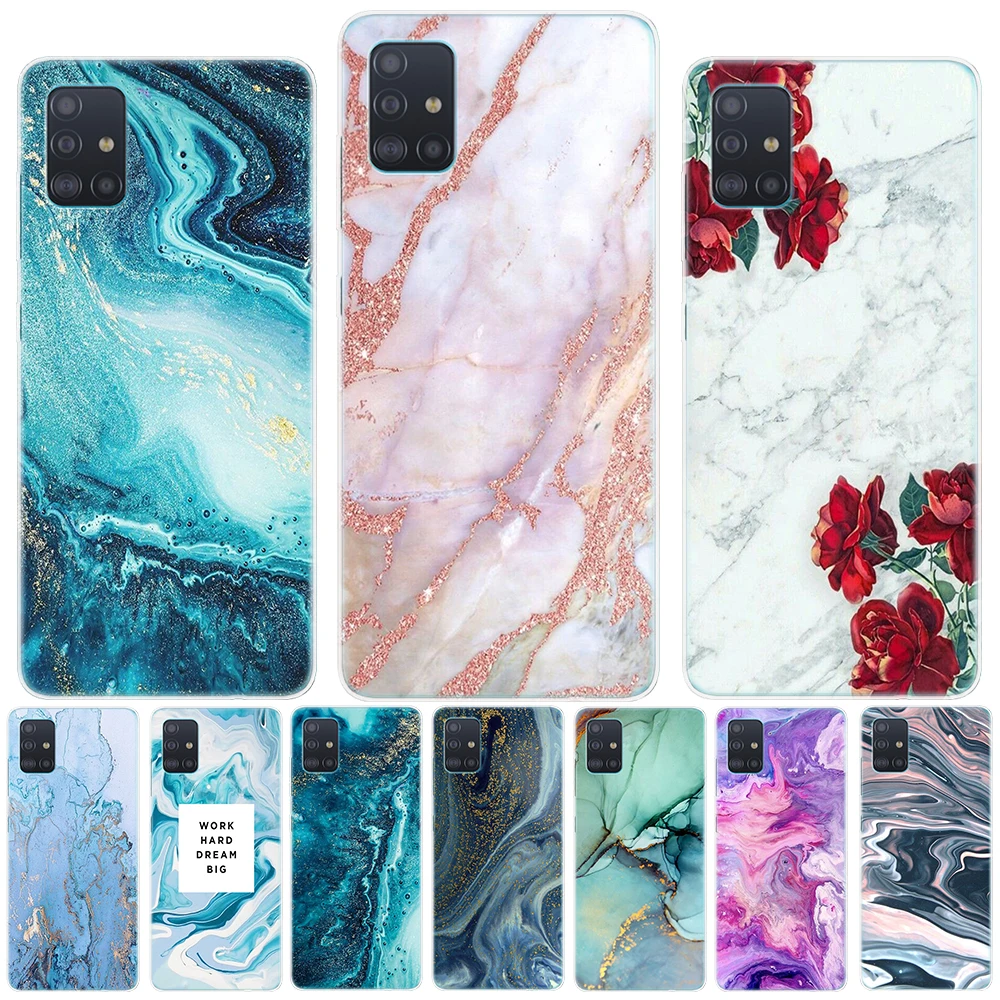 Мягкий силиконовый чехол с мраморной геометрией для Samsung A51 A71 A50 A30 A01 A81 A91 S10 S20 Plus