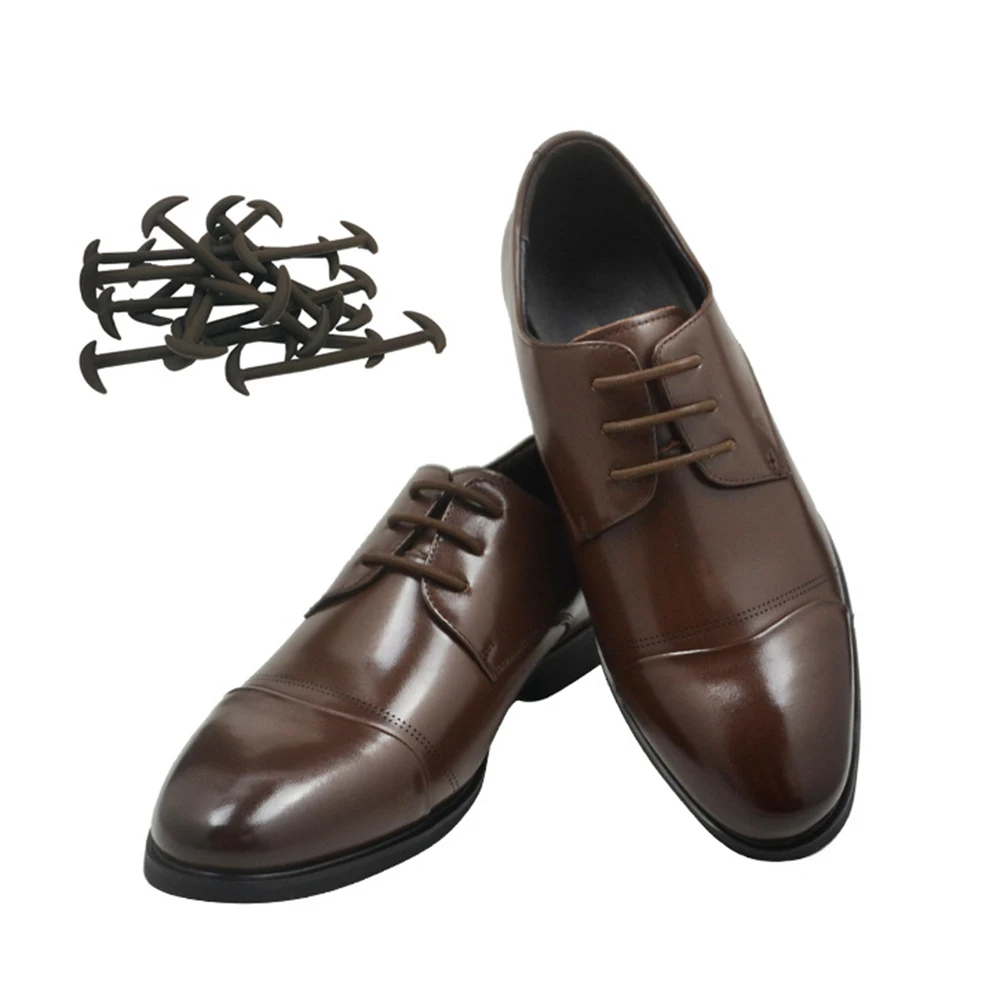 12PC/Pack Men Leather Shoes Elastic Silicone No Tie Lazy Shoe Laces Shoelaces OW 