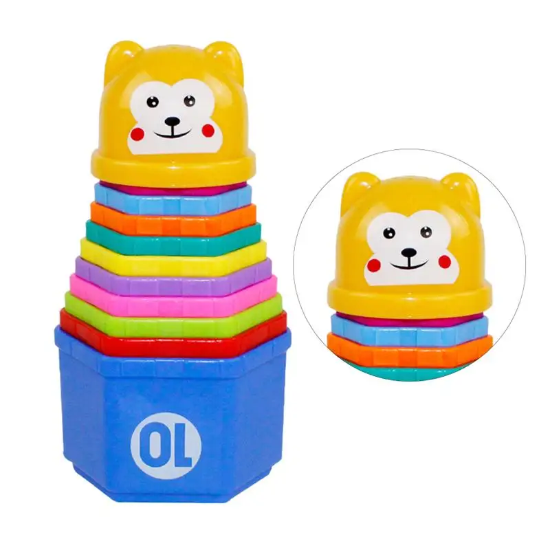 

1 Set Toys Funny Plastic Adorable Playing Toys Stacker Toys Educational Toys Stacking Cups for Child Baby Kid