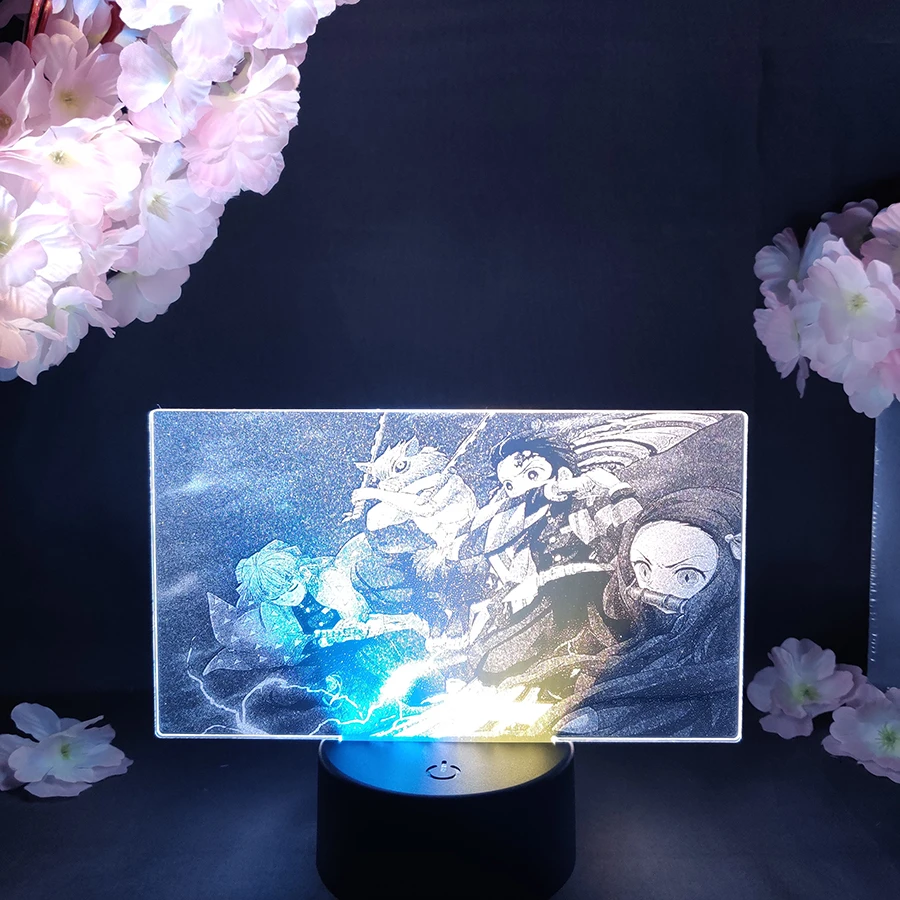 

HD Anime Lamp Novelty LED Two Tone Lighting Manga Art Decoration Cute Room Decor Gift for Otaku Friends 3D Demon Slayer Corps