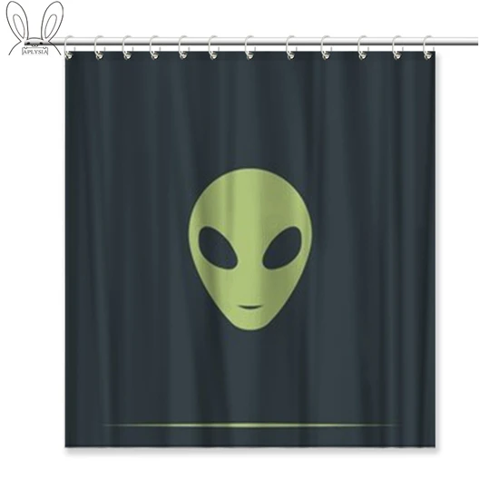 Aplyasia Alien занавеска для душа из полиэфирной ткани водонепроницаемая 72x72 дюйма удлиненная UFO декоративная занавеска с крючками для ванной комнаты - Цвет: 09