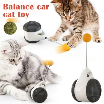 

Smart Pet Cat Toy with Wheels Automatic No Need Recharge Cat Toys Interaction with Rotating Mode DTT88