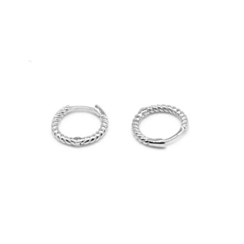 925 пробы, серебряные серьги для женщин, золотые маленькие серьги-кольца для девушек из ротанга, женские серьги-кольца с цирконием, B5 - Окраска металла: Shape 4