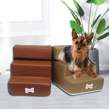 

Pet Leather/Mesh Stair Steps Dog Detachable 3-story Staircase Washable Ladder for Cats Dogs --M25