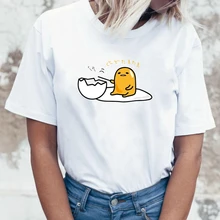 Японская забавная Футболка Harajuku Gudetama Lazy Egg Yolk, Мужская хлопковая футболка Kawaii С мультяшным принтом, новинка, женская футболка, топы