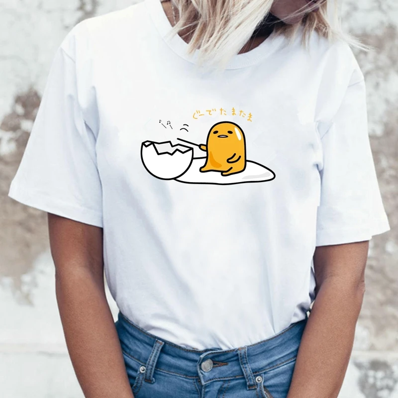 Японский Harajuku Симпатичный Gudetama ленивый яичный желток забавная футболка